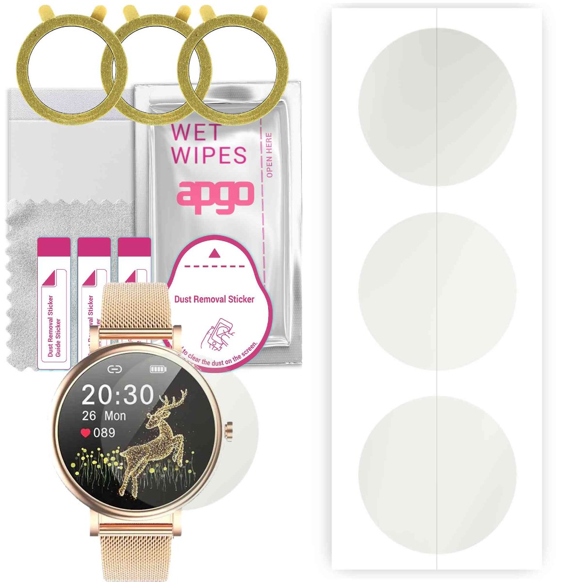 3x Folia hydrożelowa MATOWA do Rubicon RNBE64 - apgo Smartwatch Hydrogel MATTE Protection Ochrona na ekran smartwatcha