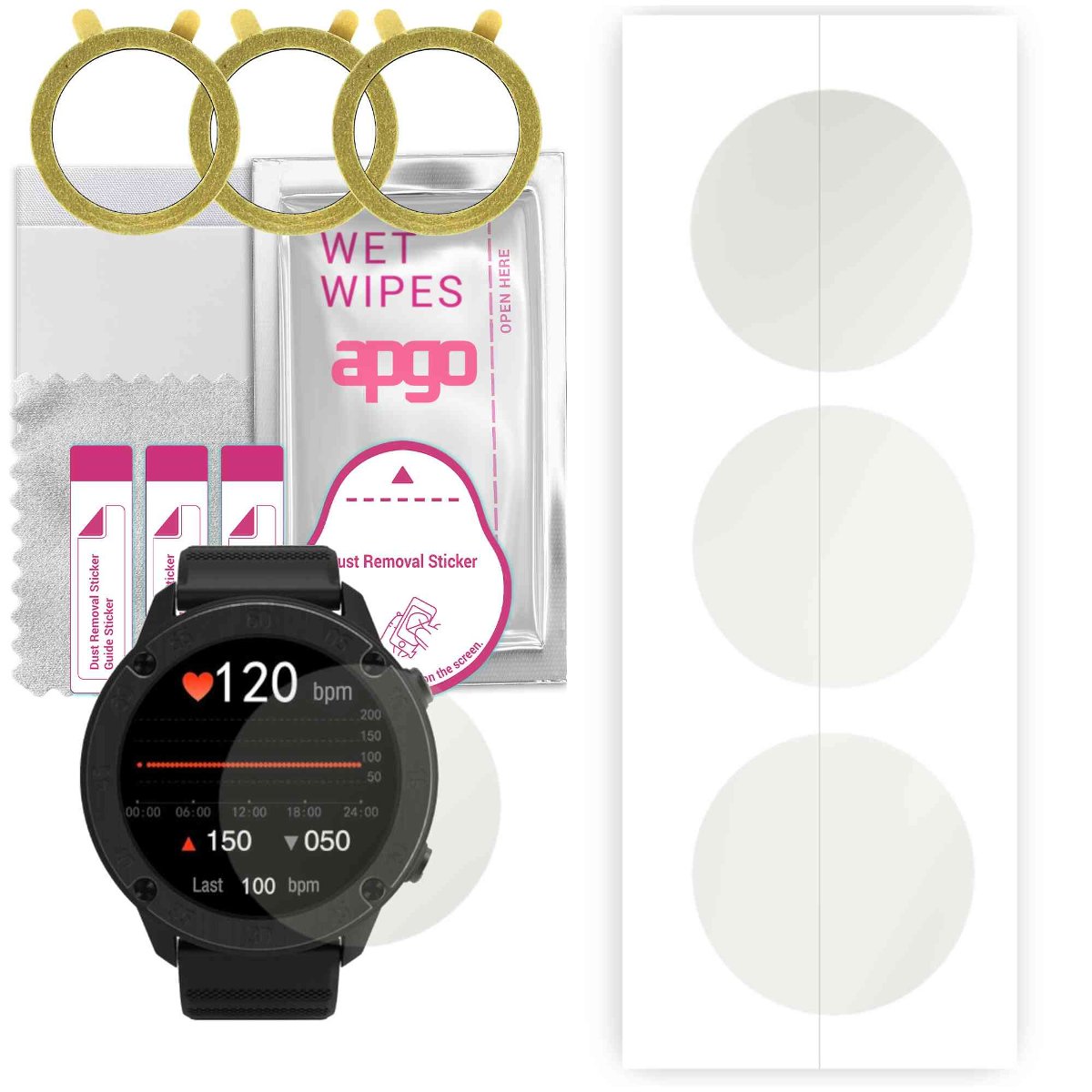 3x Folia hydrożelowa MATOWA do Blackview X5 - apgo Smartwatch Hydrogel MATTE Protection Ochrona na ekran smartwatcha