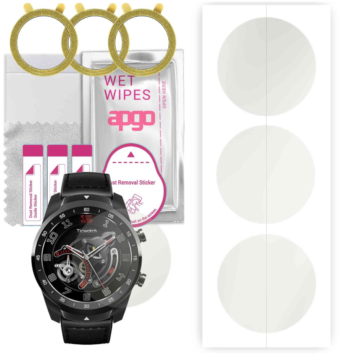 3x Folia hydrożelowa MATOWA do Mobvoi Mobvoi TicWatch Pro - apgo Smartwatch Hydrogel MATTE Protection Ochrona na ekran smartwatcha
