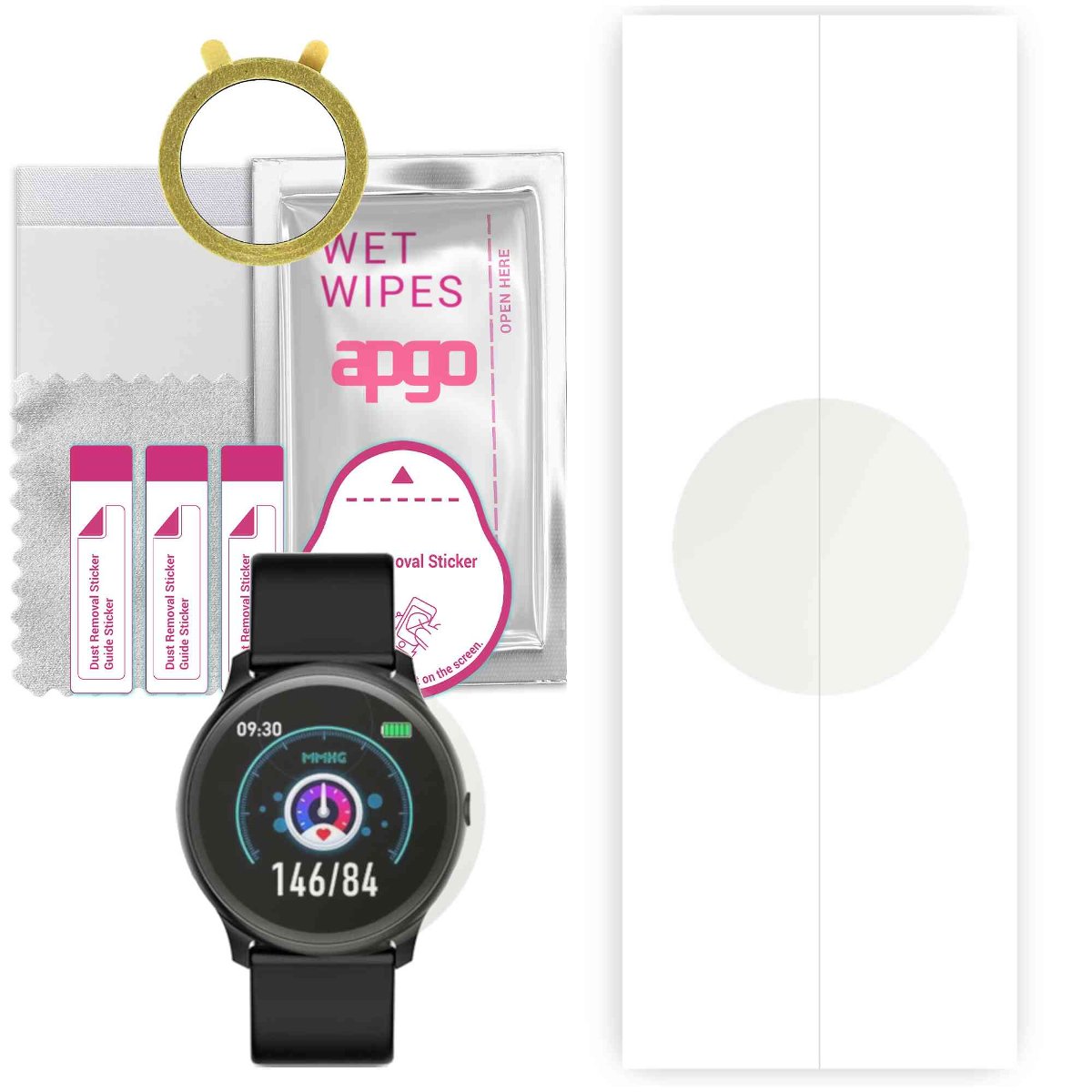 1x Folia hydrożelowa MATOWA do Smartwatch AW80 - apgo Smartwatch Hydrogel MATTE Protection Ochrona na ekran smartwatcha