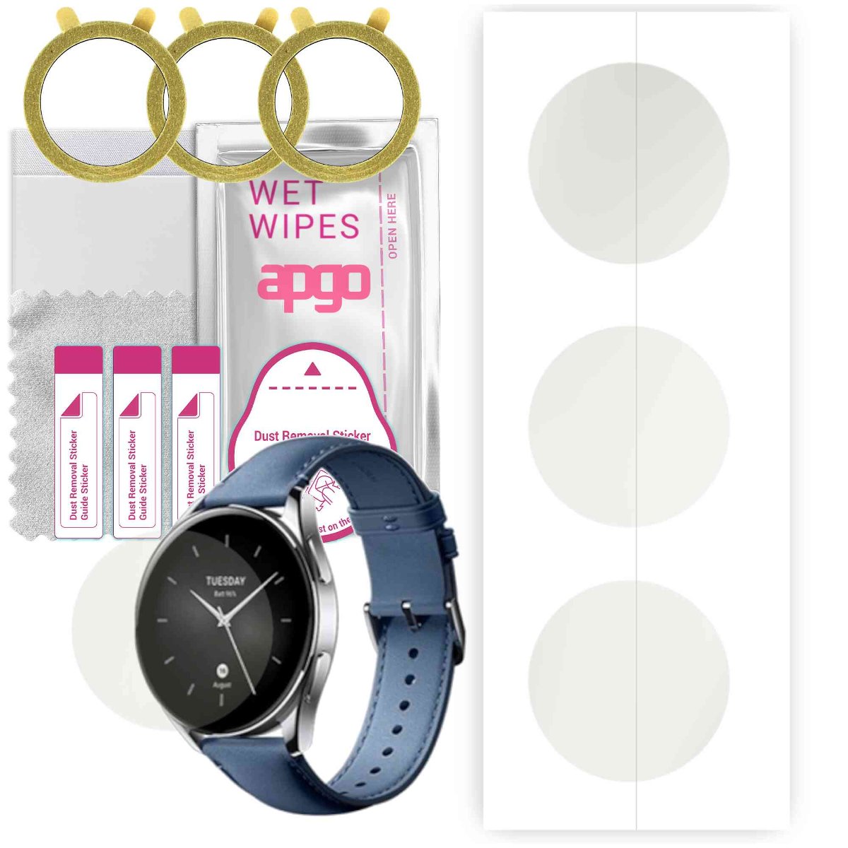 3x Folia hydrożelowa MATOWA do Xiaomi Watch S2 (42 mm) - apgo Smartwatch Hydrogel MATTE Protection Ochrona na ekran smartwatcha