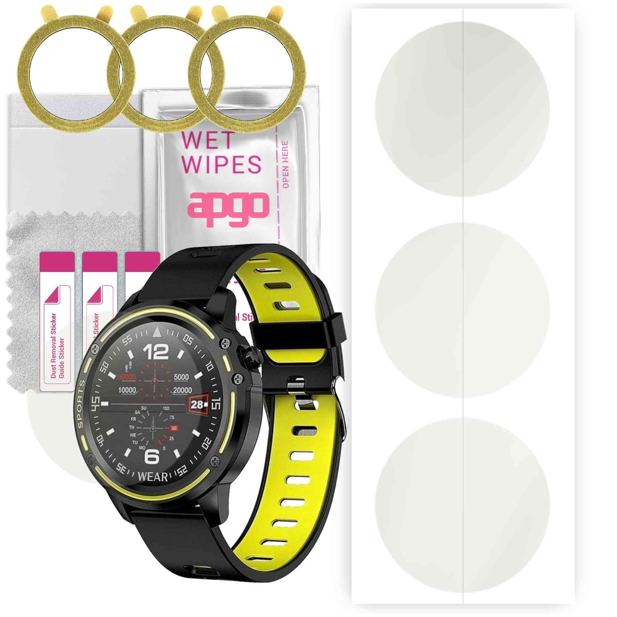 3x Folia hydrożelowa MATOWA do Pacific Black PC00126 - apgo Smartwatch Hydrogel MATTE Protection Ochrona na ekran smartwatcha