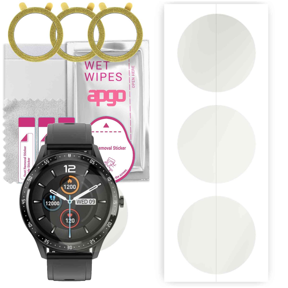 3x Folia hydrożelowa MATOWA do Maxcom FW43 cobalt 2 - apgo Smartwatch Hydrogel MATTE Protection Ochrona na ekran smartwatcha