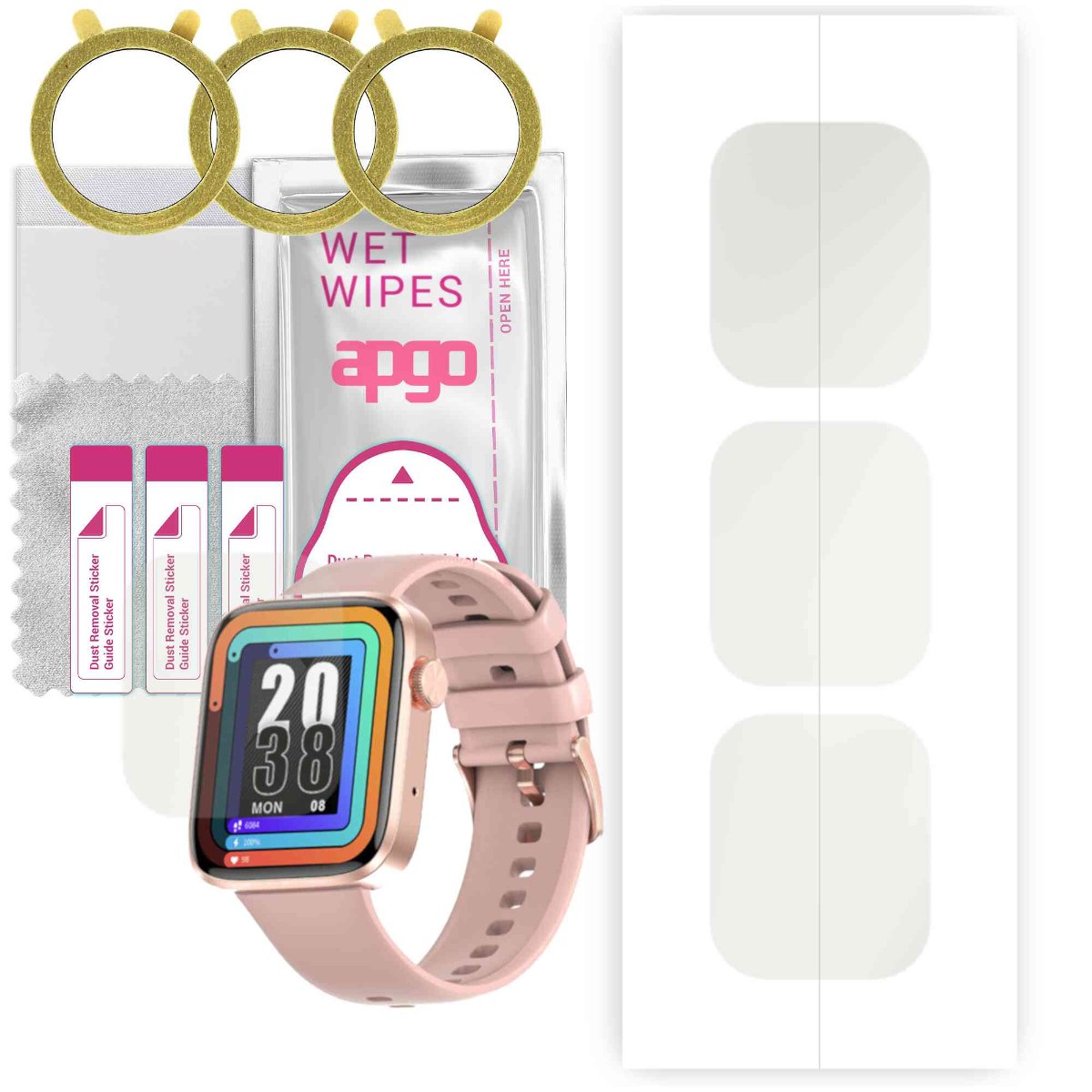 3x Folia hydrożelowa MATOWA do DT NO.1 DT101 - apgo Smartwatch Hydrogel MATTE Protection Ochrona na ekran smartwatcha