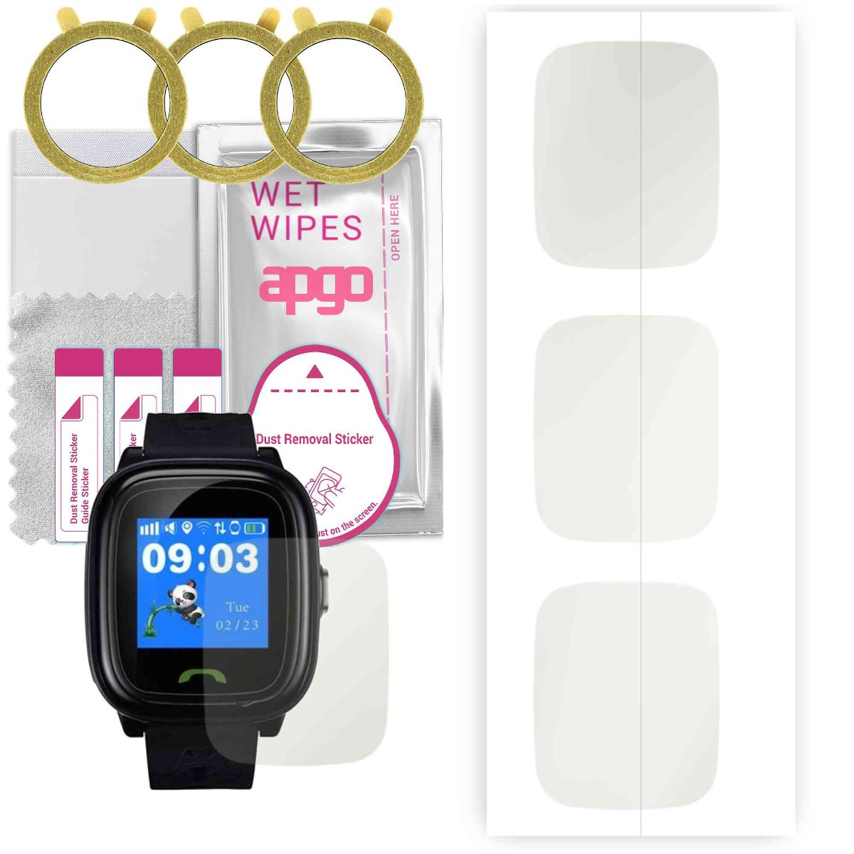 3x Folia hydrożelowa MATOWA do Canyon Kids CNE-KW51 - apgo Smartwatch Hydrogel MATTE Protection Ochrona na ekran smartwatcha