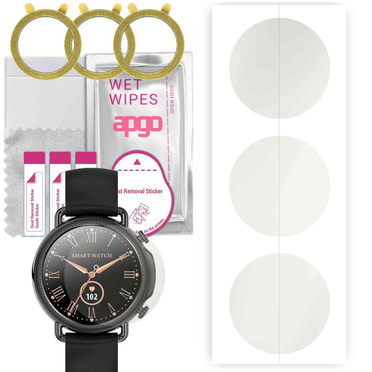 3x Folia hydrożelowa MATOWA do Rubicon RNBE74 - apgo Smartwatch Hydrogel MATTE Protection Ochrona na ekran smartwatcha