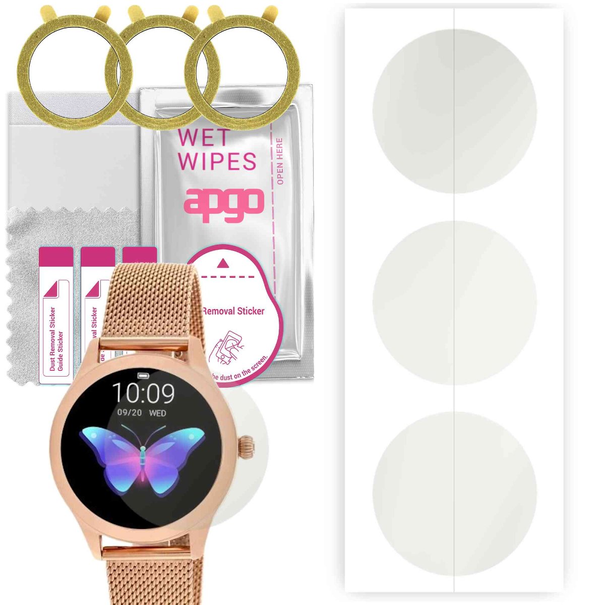 3x Folia hydrożelowa MATOWA do Rubicon RNBE37 - apgo Smartwatch Hydrogel MATTE Protection Ochrona na ekran smartwatcha