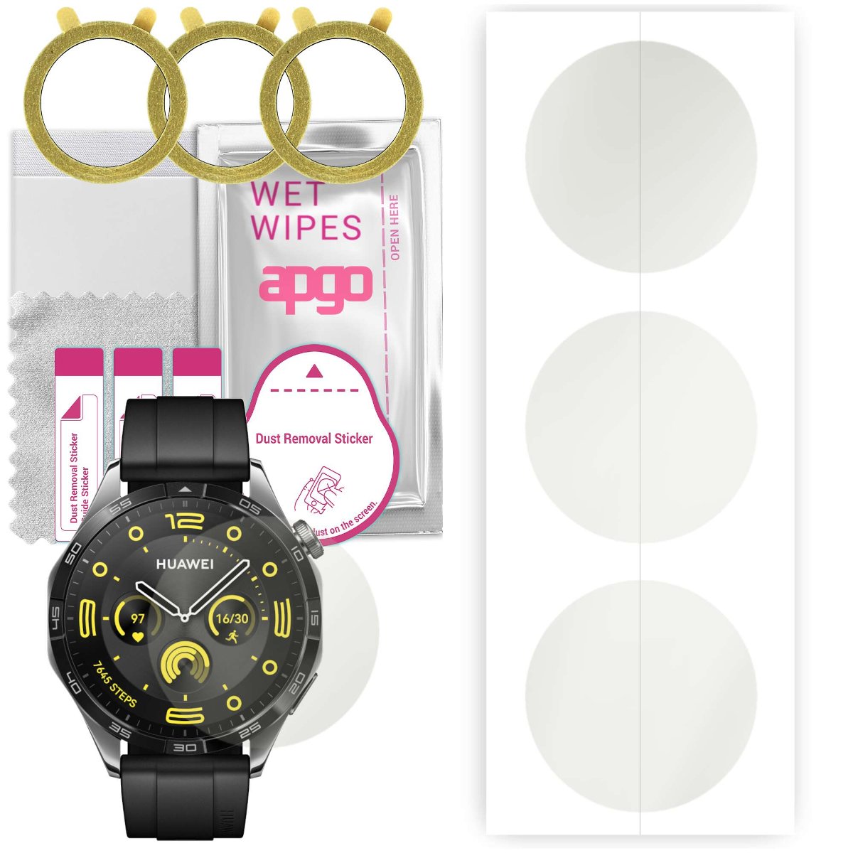 3x Folia hydrożelowa MATOWA do Huawei Watch GT4 46 mm - apgo Smartwatch Hydrogel MATTE Protection Ochrona na ekran smartwatcha