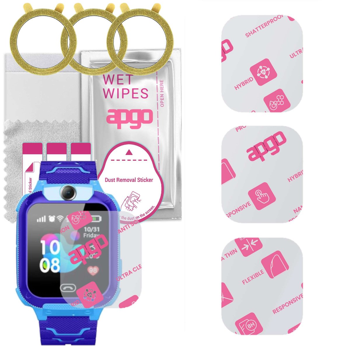 3x Szkło Hybrydowe do Smartwatch dla dzieci Q12