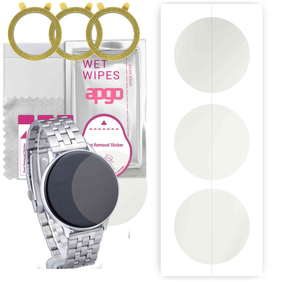 3x Folia hydrożelowa MATOWA do Pacific Silver PC00136 - apgo Smartwatch Hydrogel MATTE Protection Ochrona na ekran smartwatcha
