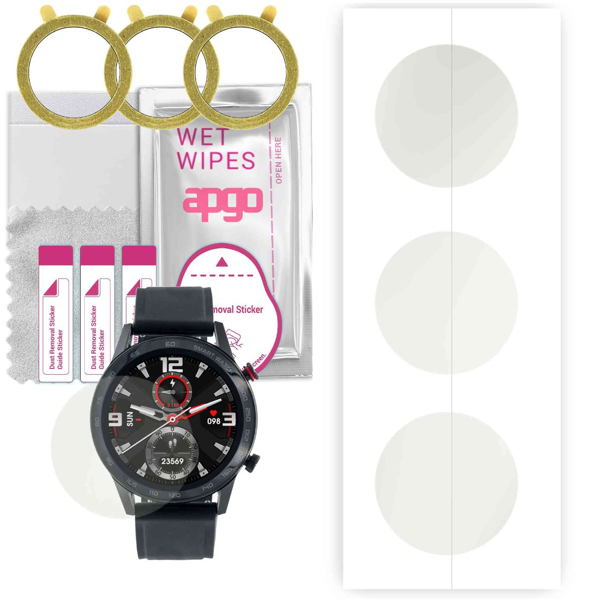 3x Folia hydrożelowa MATOWA do Watchmark Fashionwatch WDT95 - apgo Smartwatch Hydrogel MATTE Protection Ochrona na ekran smartwatcha