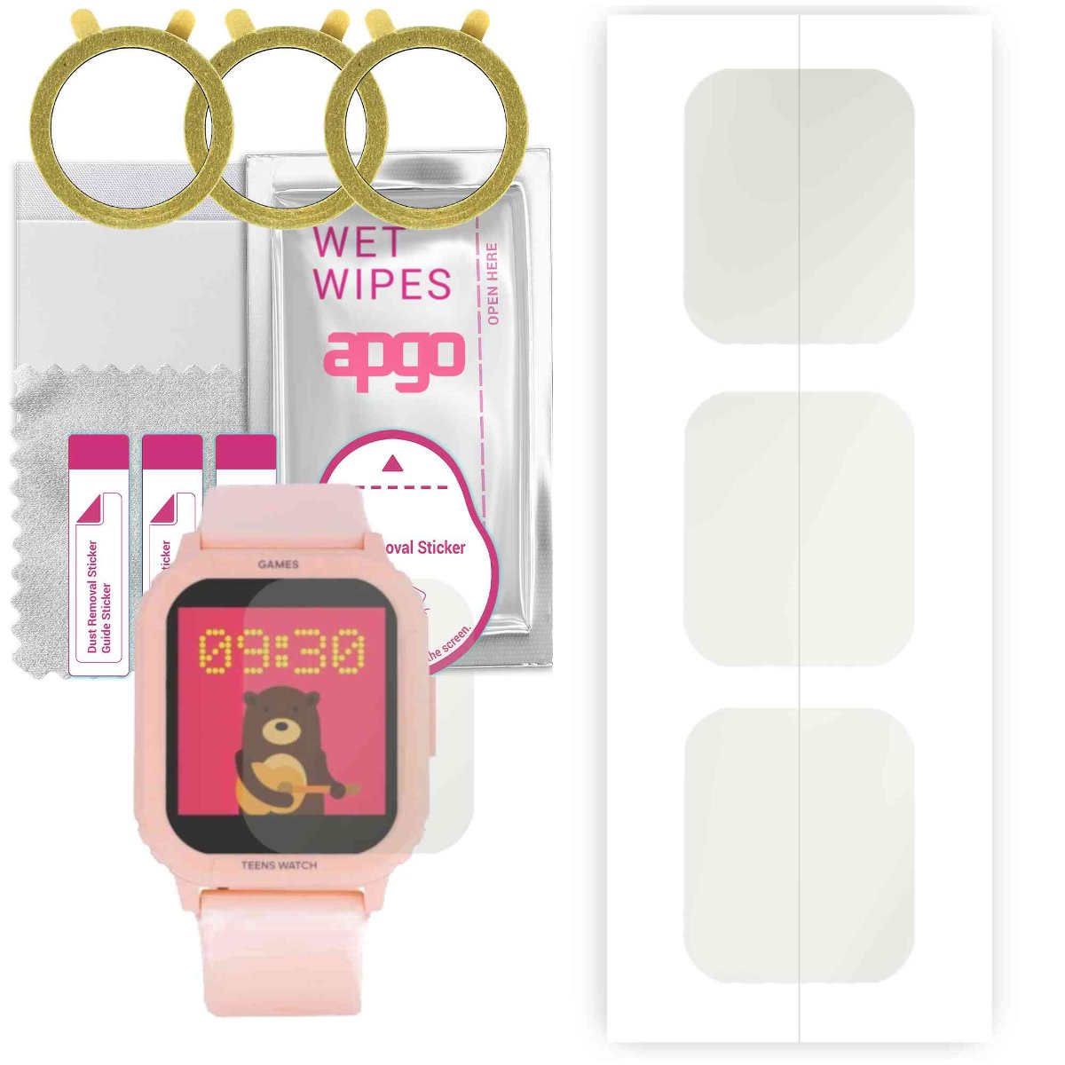 3x Folia hydrożelowa MATOWA do Vector Smart Kids - apgo Smartwatch Hydrogel MATTE Protection Ochrona na ekran smartwatcha