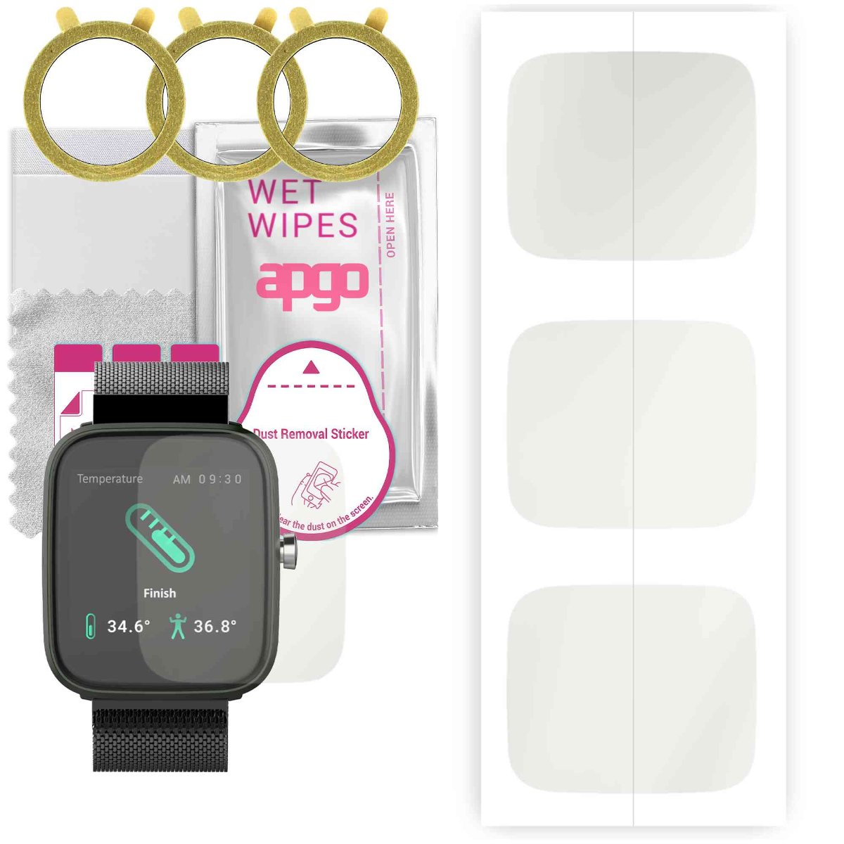 3x Folia hydrożelowa MATOWA do Vector Smart Classic Mesh - apgo Smartwatch Hydrogel MATTE Protection Ochrona na ekran smartwatcha