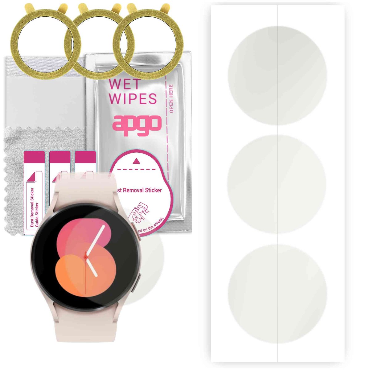 3x Folia hydrożelowa MATOWA do Samsung Galaxy Watch 5 40mm - apgo Smartwatch Hydrogel MATTE Protection Ochrona na ekran smartwatcha