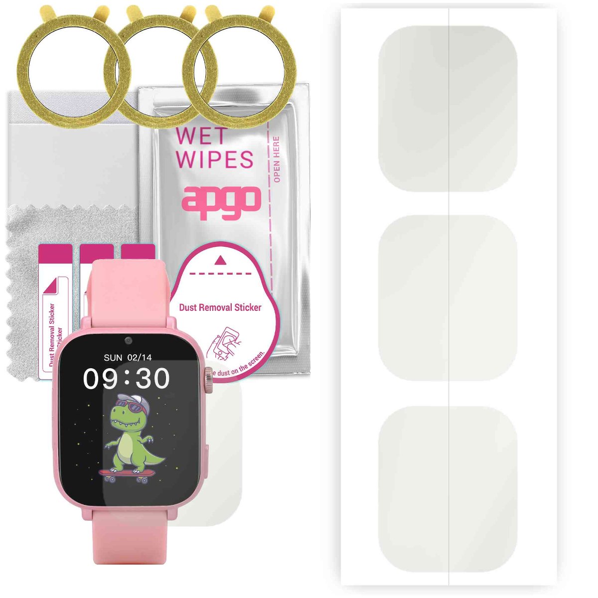 3x Folia hydrożelowa MATOWA do Garett Kids Nice Pro 4G (dla dzieci) - apgo Smartwatch Hydrogel MATTE Protection Ochrona na ekran smartwatcha