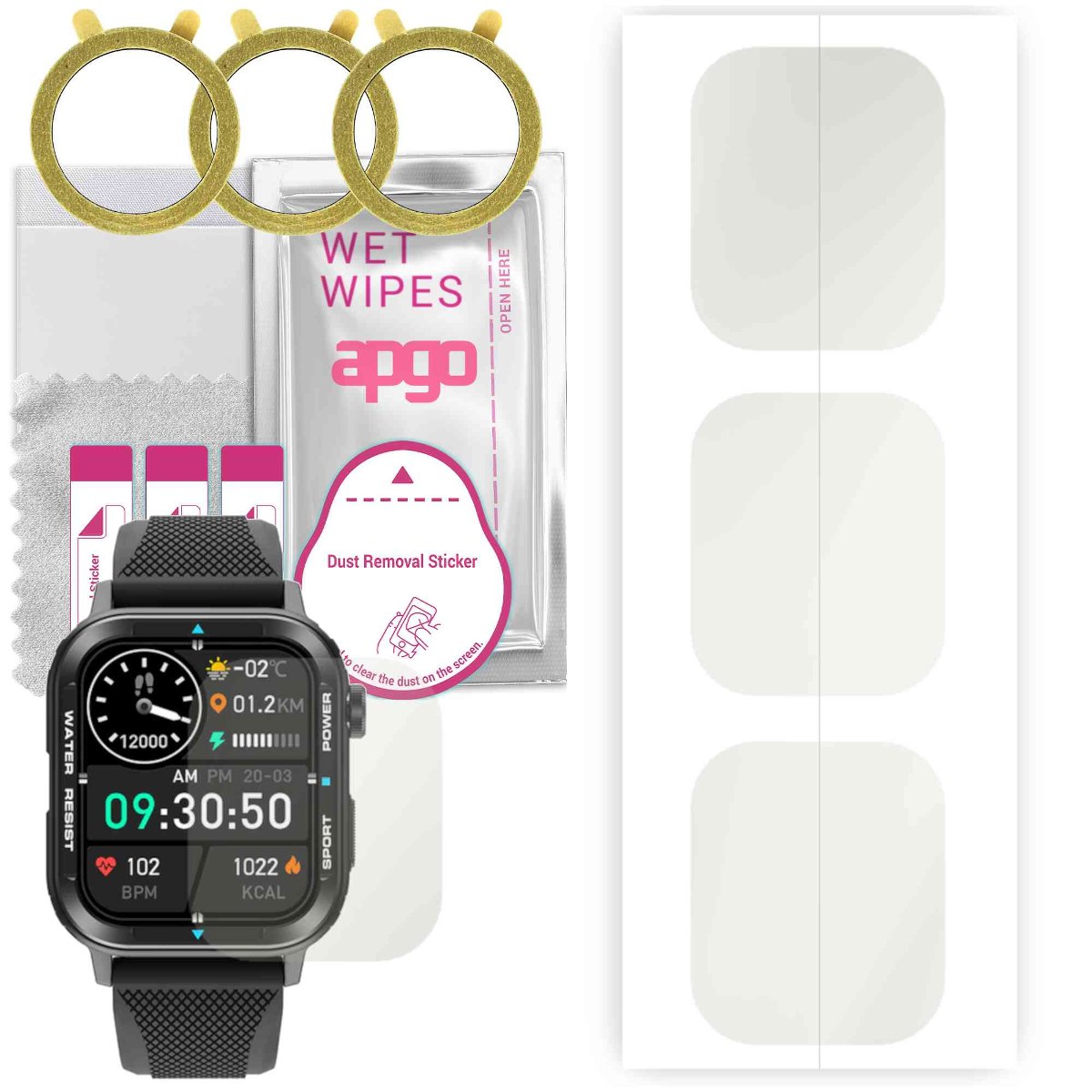 3x Folia hydrożelowa MATOWA do Colmi M41 - apgo Smartwatch Hydrogel MATTE Protection Ochrona na ekran smartwatcha