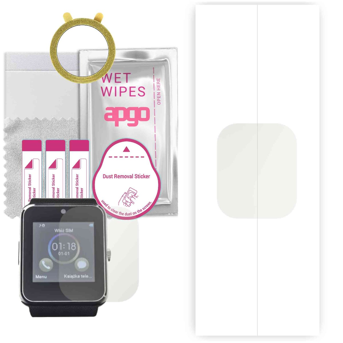 1x Folia hydrożelowa MATOWA do Manta MA429 - apgo Smartwatch Hydrogel MATTE Protection Ochrona na ekran smartwatcha
