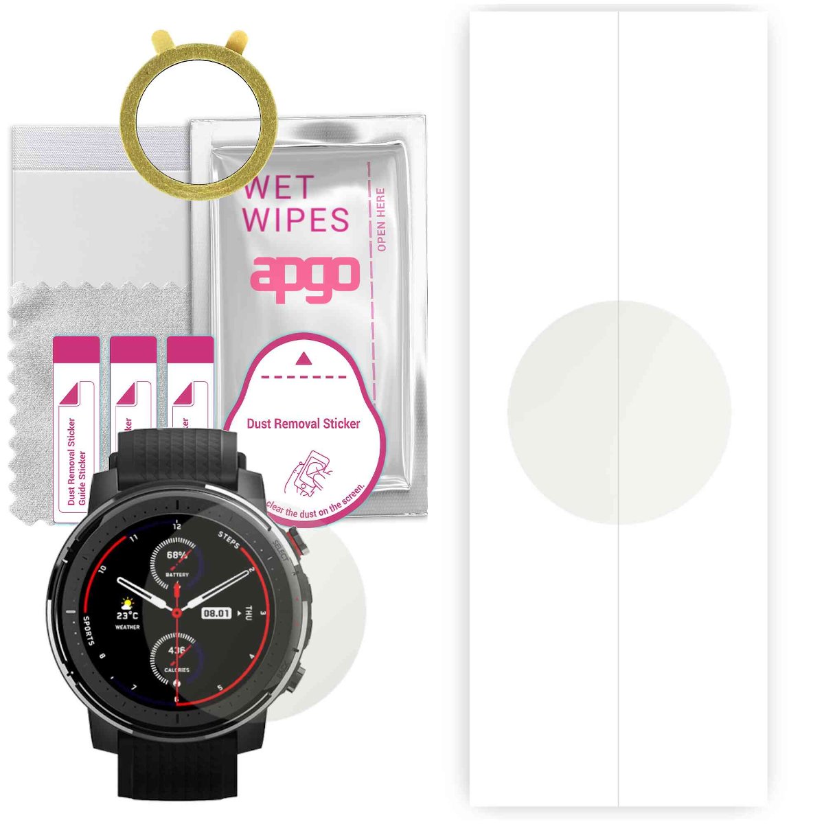 1x Folia hydrożelowa MATOWA do Amazfit Stratos 3 - apgo Smartwatch Hydrogel MATTE Protection Ochrona na ekran smartwatcha