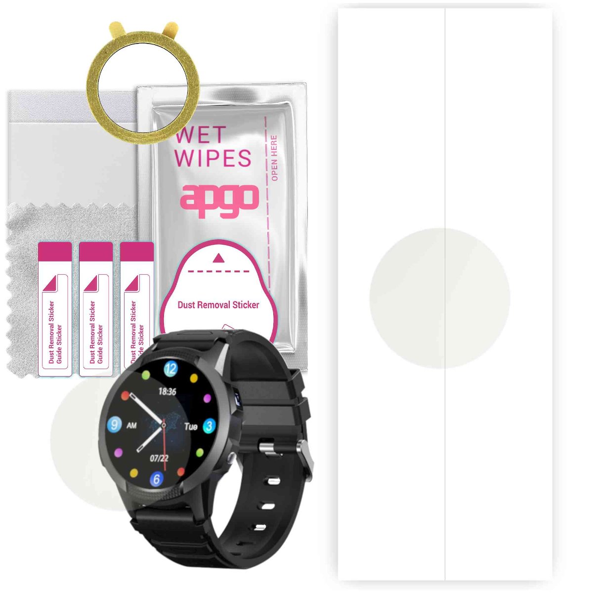 1x Folia hydrożelowa MATOWA do GoGPS 4G X03 - apgo Smartwatch Hydrogel MATTE Protection Ochrona na ekran smartwatcha