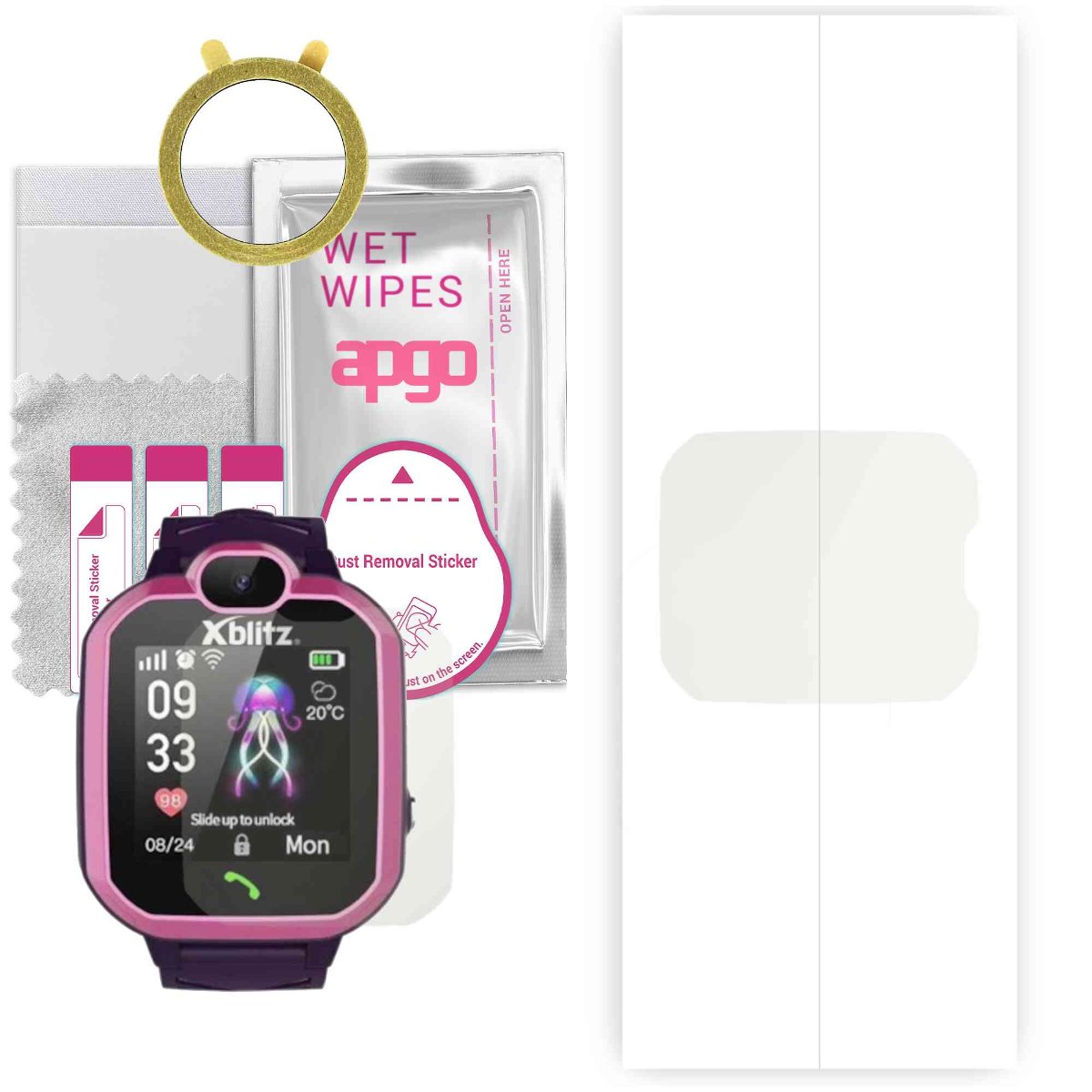 1x Folia hydrożelowa MATOWA do Xblitz Kids Watch GPS Hear Me - apgo Smartwatch Hydrogel MATTE Protection Ochrona na ekran smartwatcha