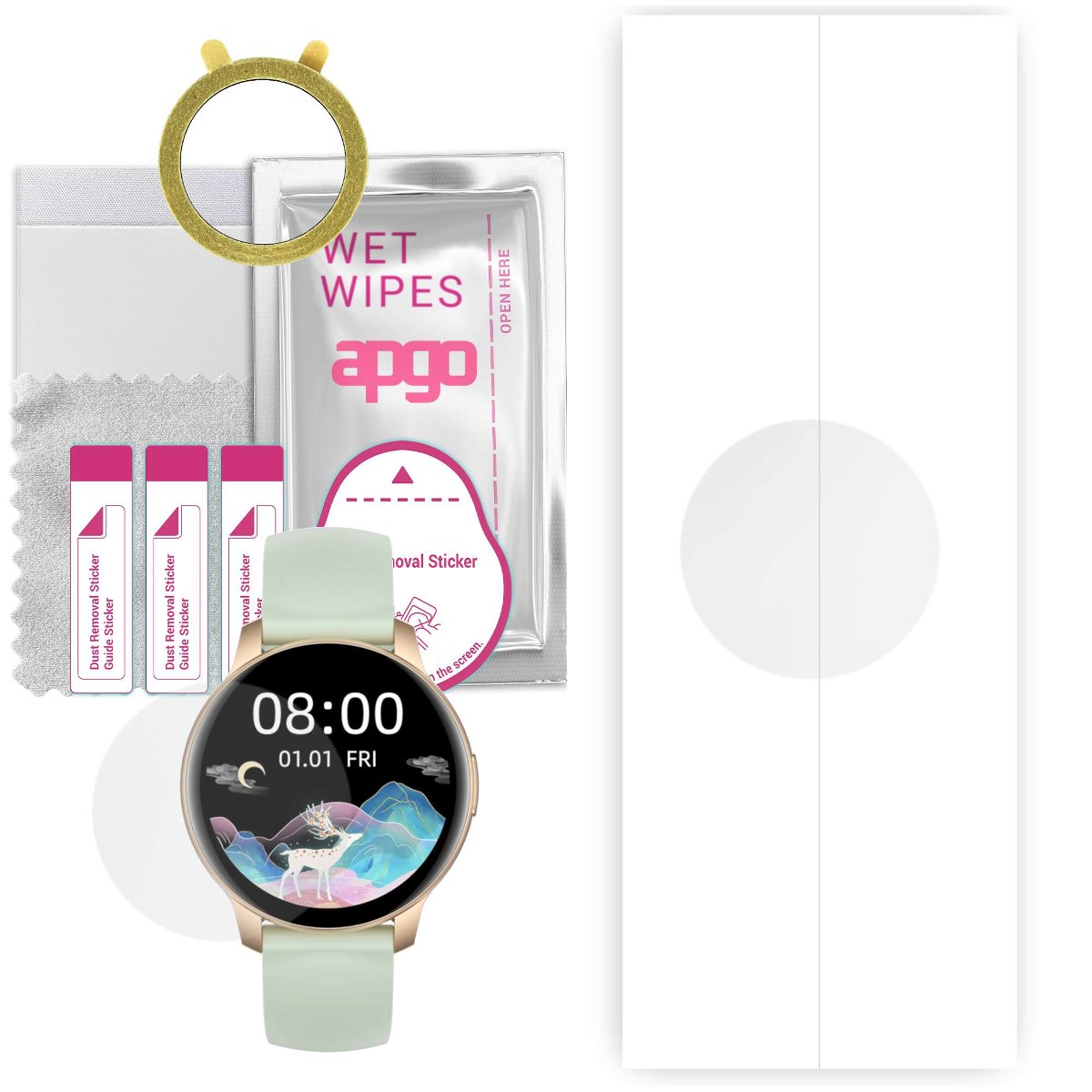 1x Folia hydrożelowa do Oro-Med Oro-Active Pro1 - apgo Smartwatch Hydrogel Protection Ochrona na ekran smartwatcha