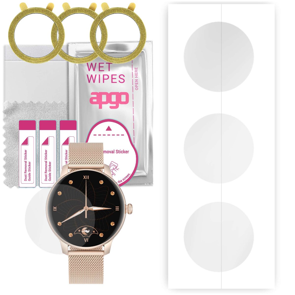 3x Folia hydrożelowa do Oro-Med Oro-Lady Next - apgo Smartwatch Hydrogel Protection Ochrona na ekran smartwatcha