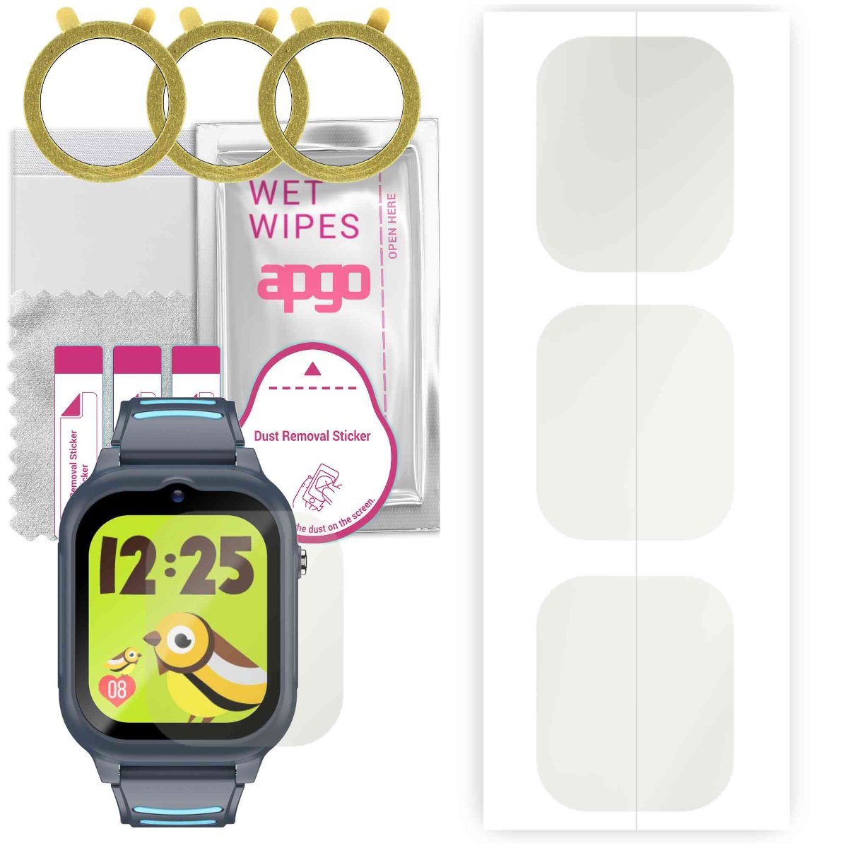 3x Folia hydrożelowa MATOWA do Forever Look Me KW-510 - apgo Smartwatch Hydrogel MATTE Protection Ochrona na ekran smartwatcha