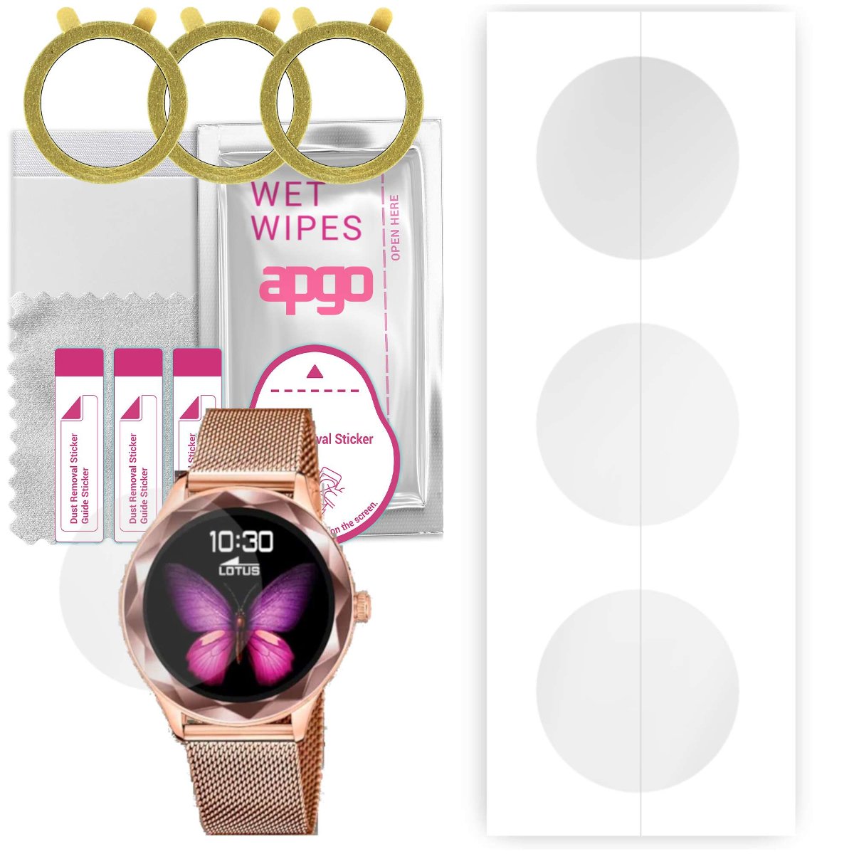 3x Folia hydrożelowa do Lotus Smartwatch 50036/1 - apgo Smartwatch Hydrogel Protection Ochrona na ekran smartwatcha