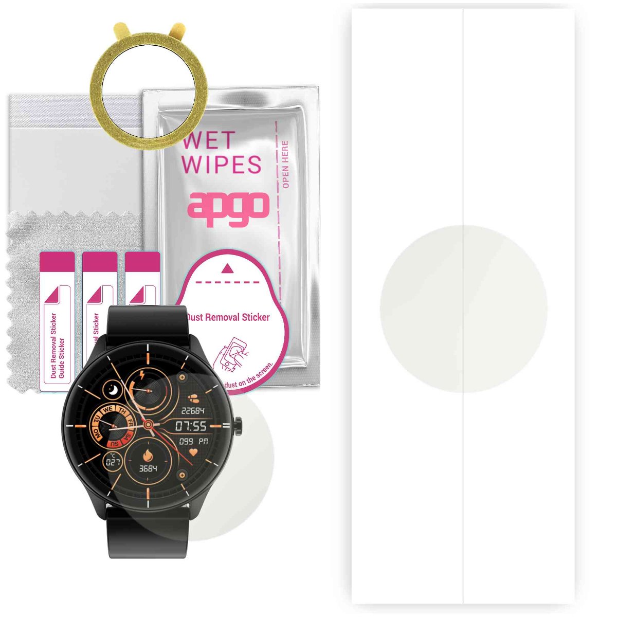 1x Folia hydrożelowa MATOWA do Watchmark Fashionwatch WQ21 - apgo Smartwatch Hydrogel MATTE Protection Ochrona na ekran smartwatcha