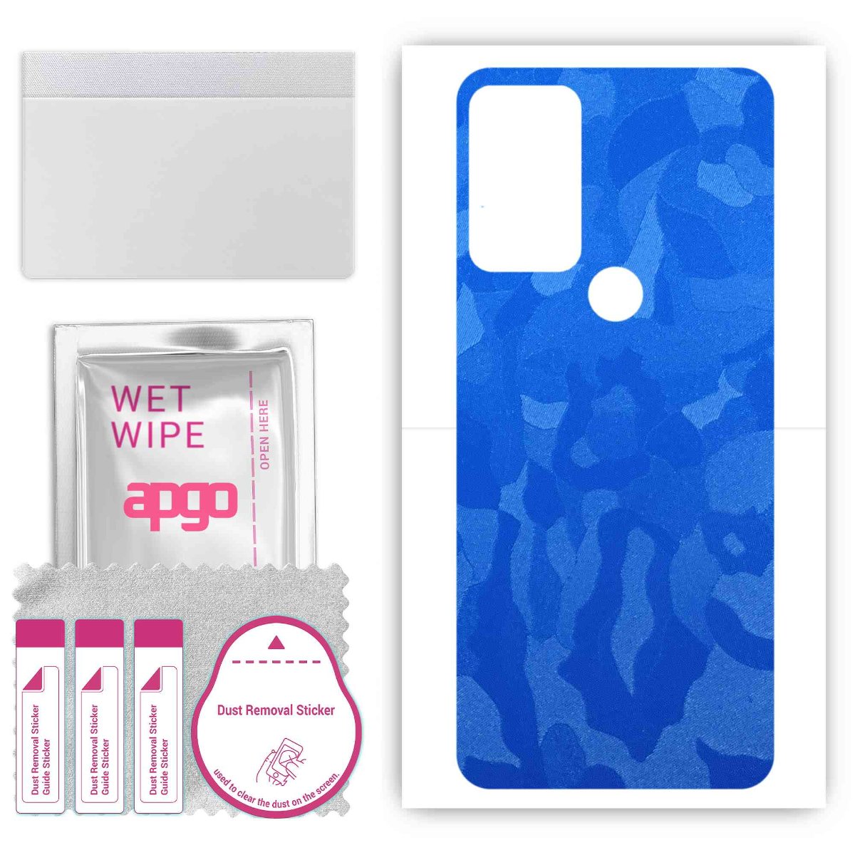 Folia naklejka skórka strukturalna na TYŁ do Alcatel 3H Plus -  Moro | Camo Niebieski - apgo SKINS