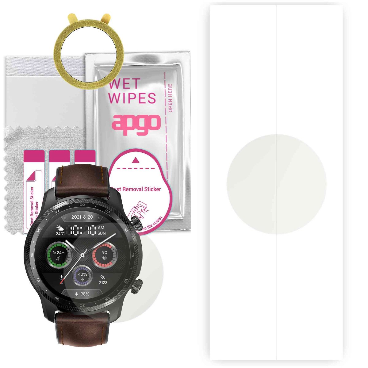 1x Folia hydrożelowa MATOWA do Mobvoi TicWatch Pro 3 Ultra LTE - apgo Smartwatch Hydrogel MATTE Protection Ochrona na ekran smartwatcha