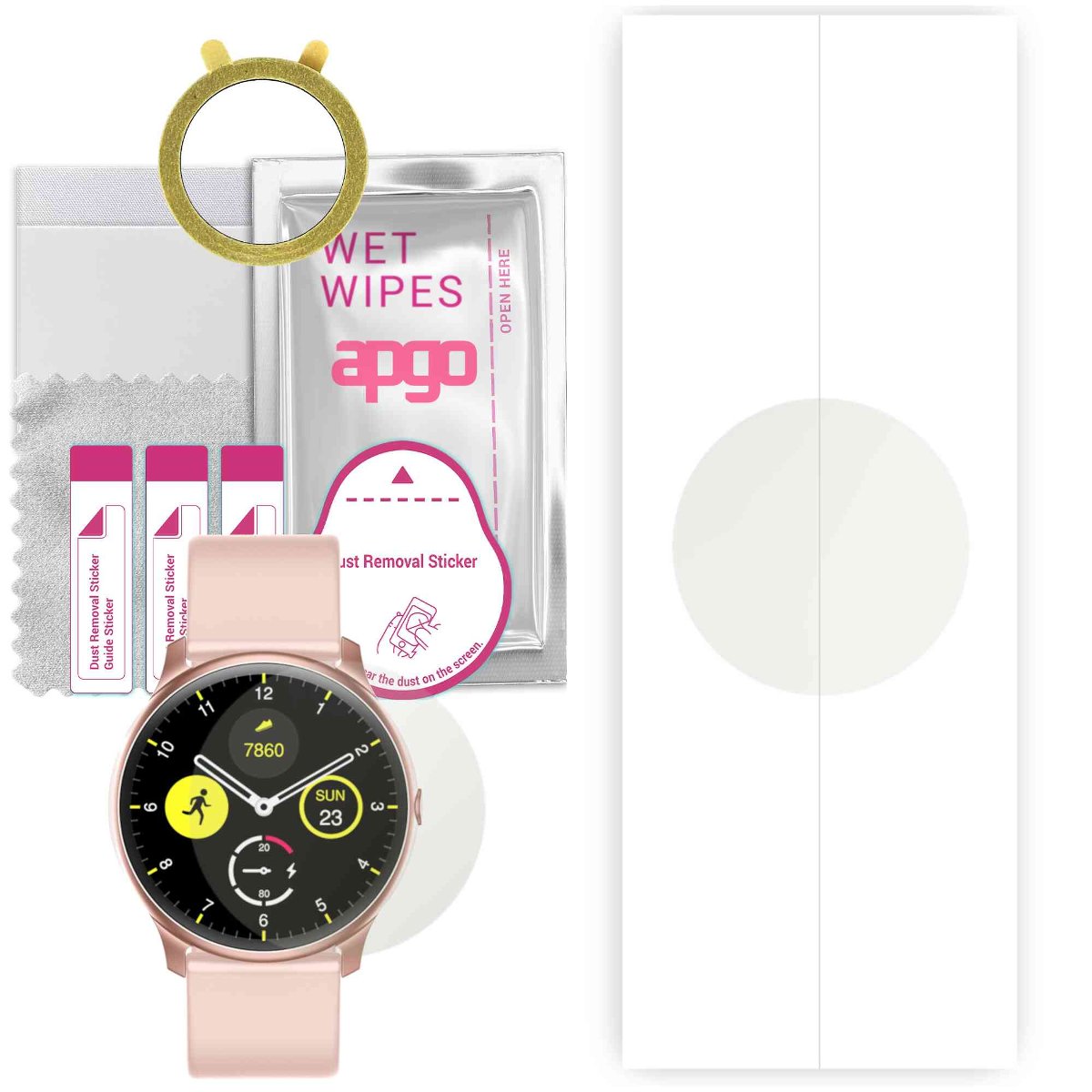 1x Folia hydrożelowa MATOWA do Rubicon RNCE61 - apgo Smartwatch Hydrogel MATTE Protection Ochrona na ekran smartwatcha