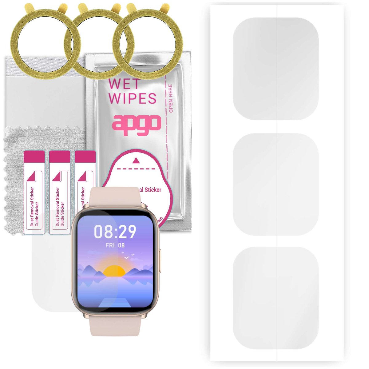 3x Folia hydrożelowa do Oro-Med Oro Fit Pro Gt - apgo Smartwatch Hydrogel Protection Ochrona na ekran smartwatcha