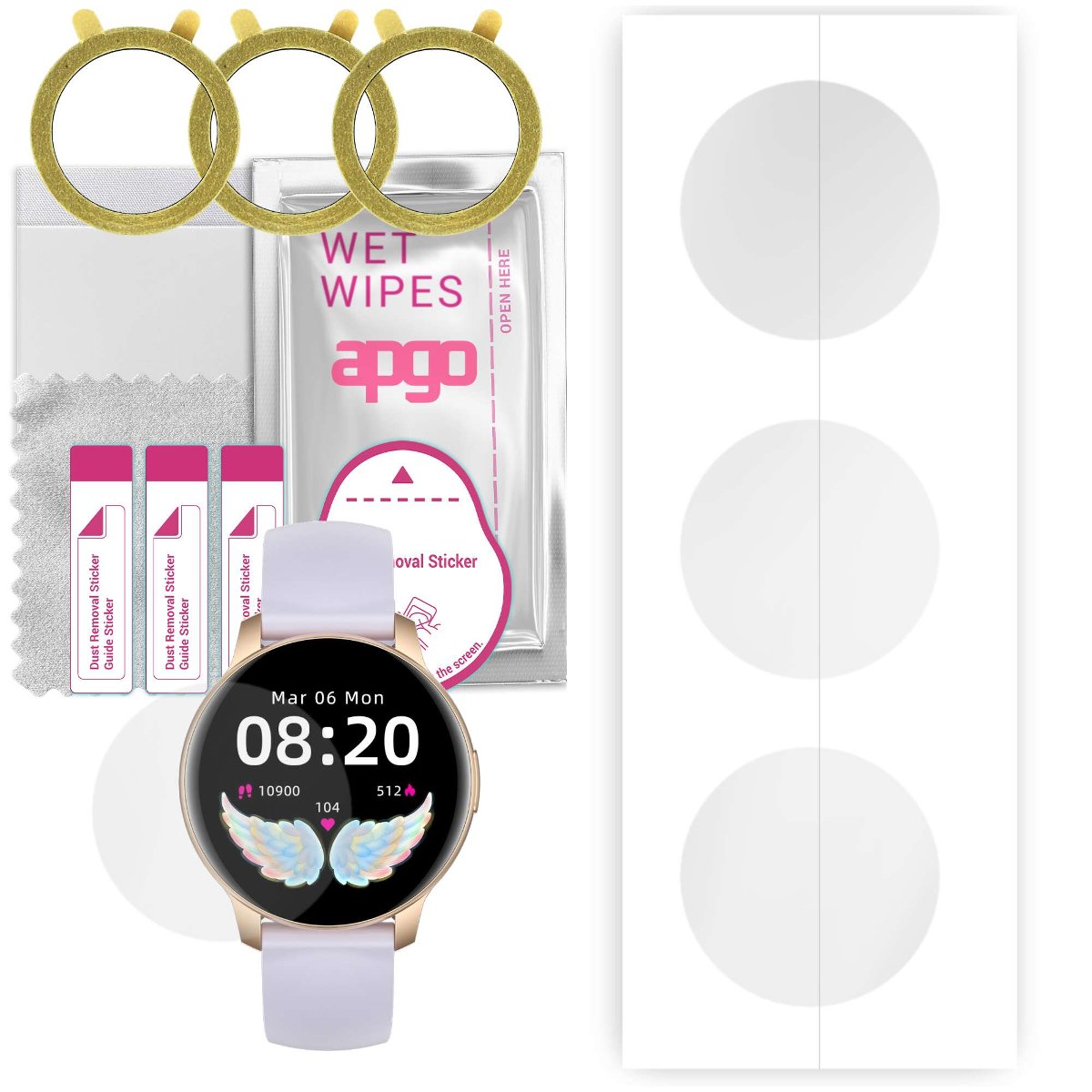 3x Folia hydrożelowa do Oro-Med Oro-Active Pro2 - apgo Smartwatch Hydrogel Protection Ochrona na ekran smartwatcha