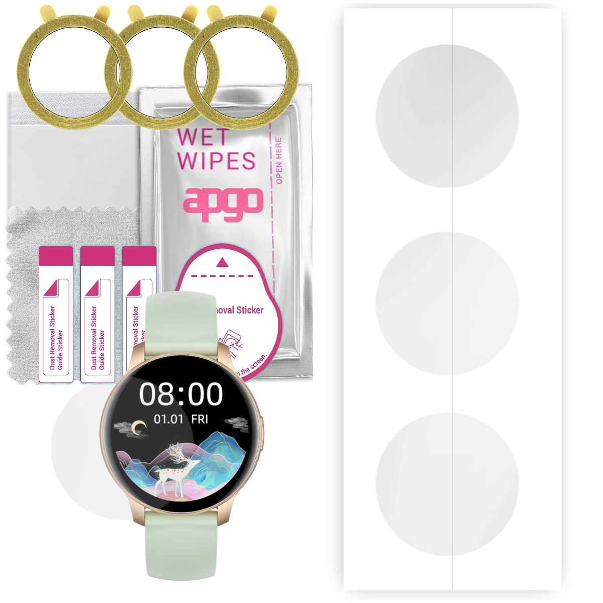 3x Folia hydrożelowa do Oro-Med Oro-Active Pro1 - apgo Smartwatch Hydrogel Protection Ochrona na ekran smartwatcha
