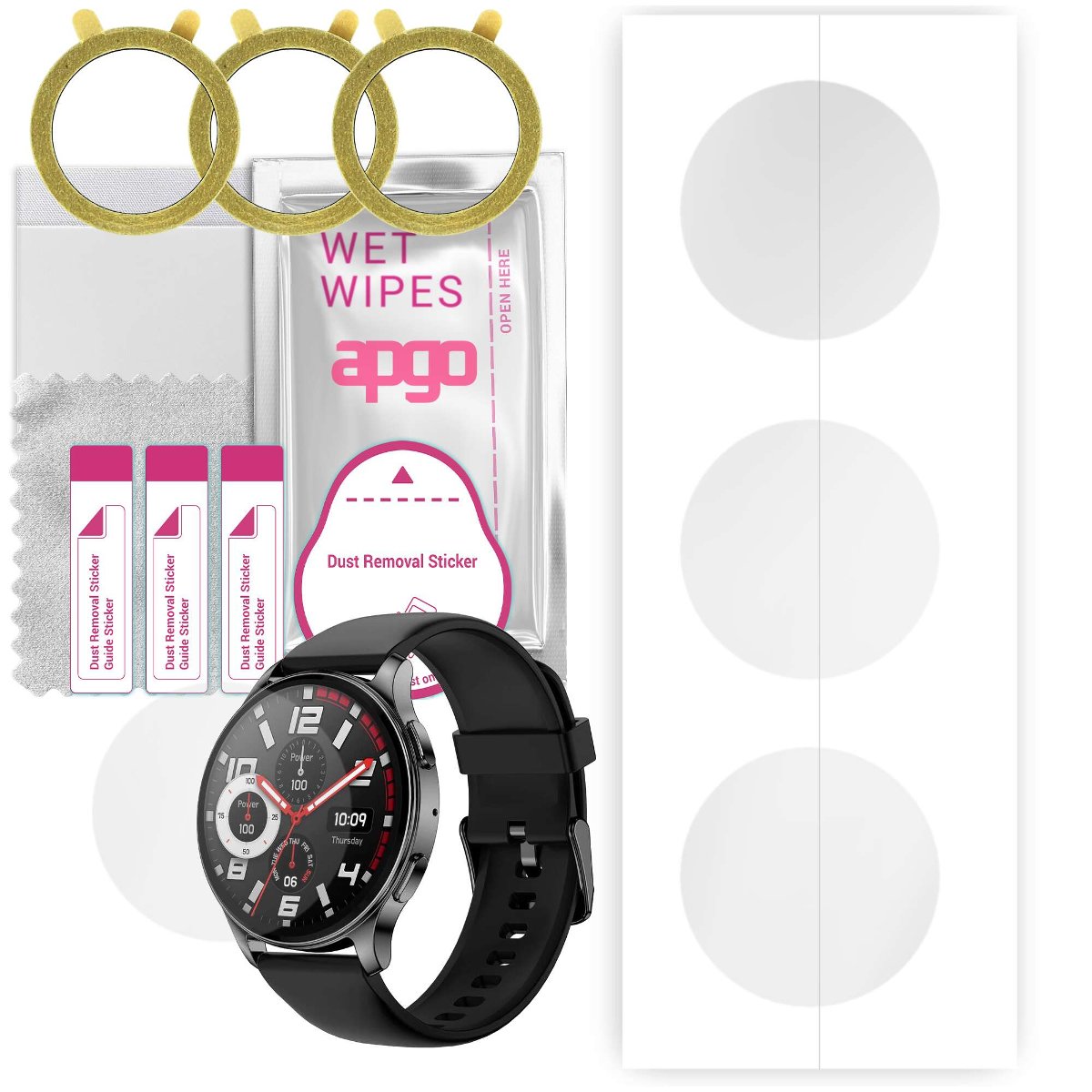 3x Folia hydrożelowa do Amazfit Pop 3R - apgo Smartwatch Hydrogel Protection Ochrona na ekran smartwatcha