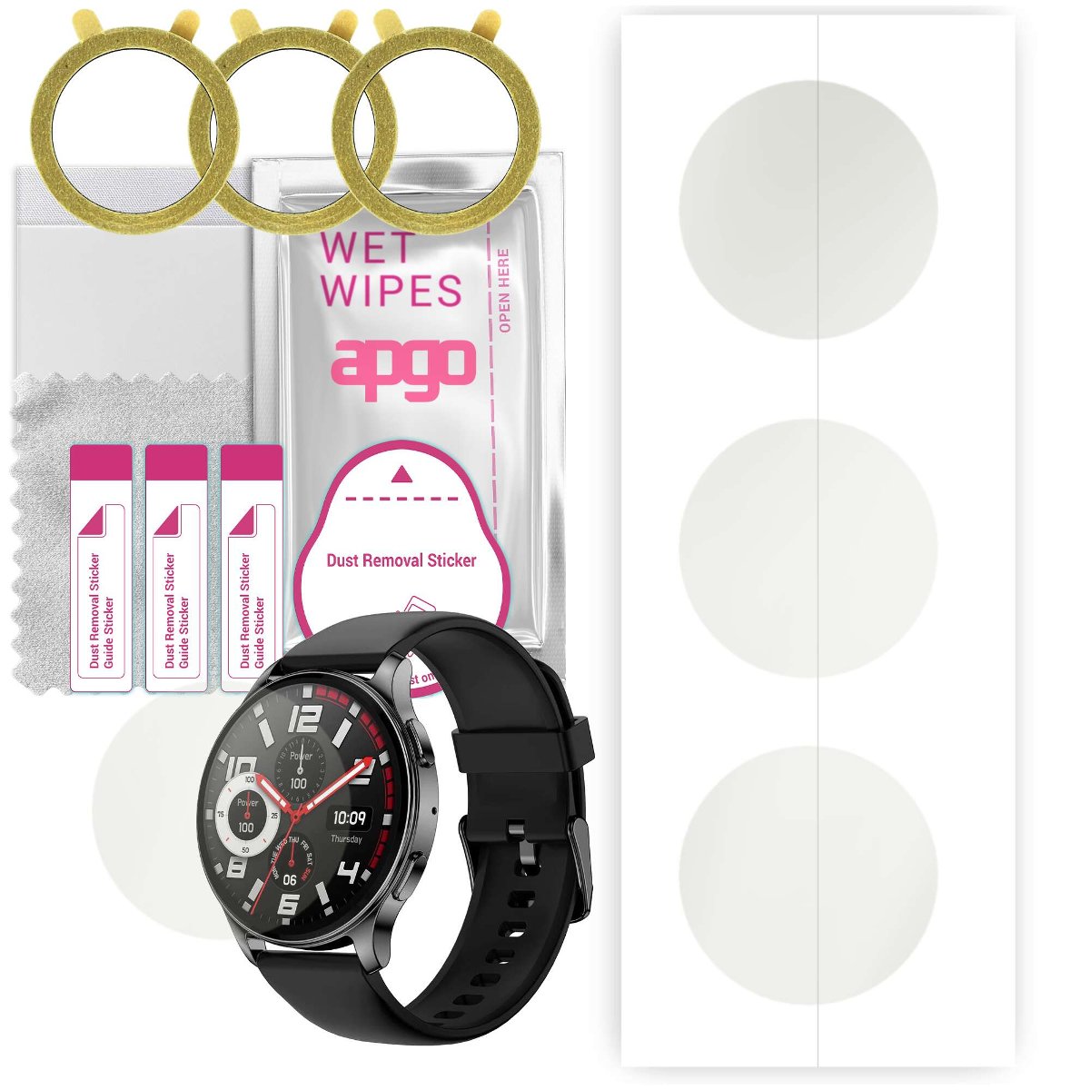 3x Folia hydrożelowa MATOWA do Amazfit Pop 3R - apgo Smartwatch Hydrogel MATTE Protection Ochrona na ekran smartwatcha