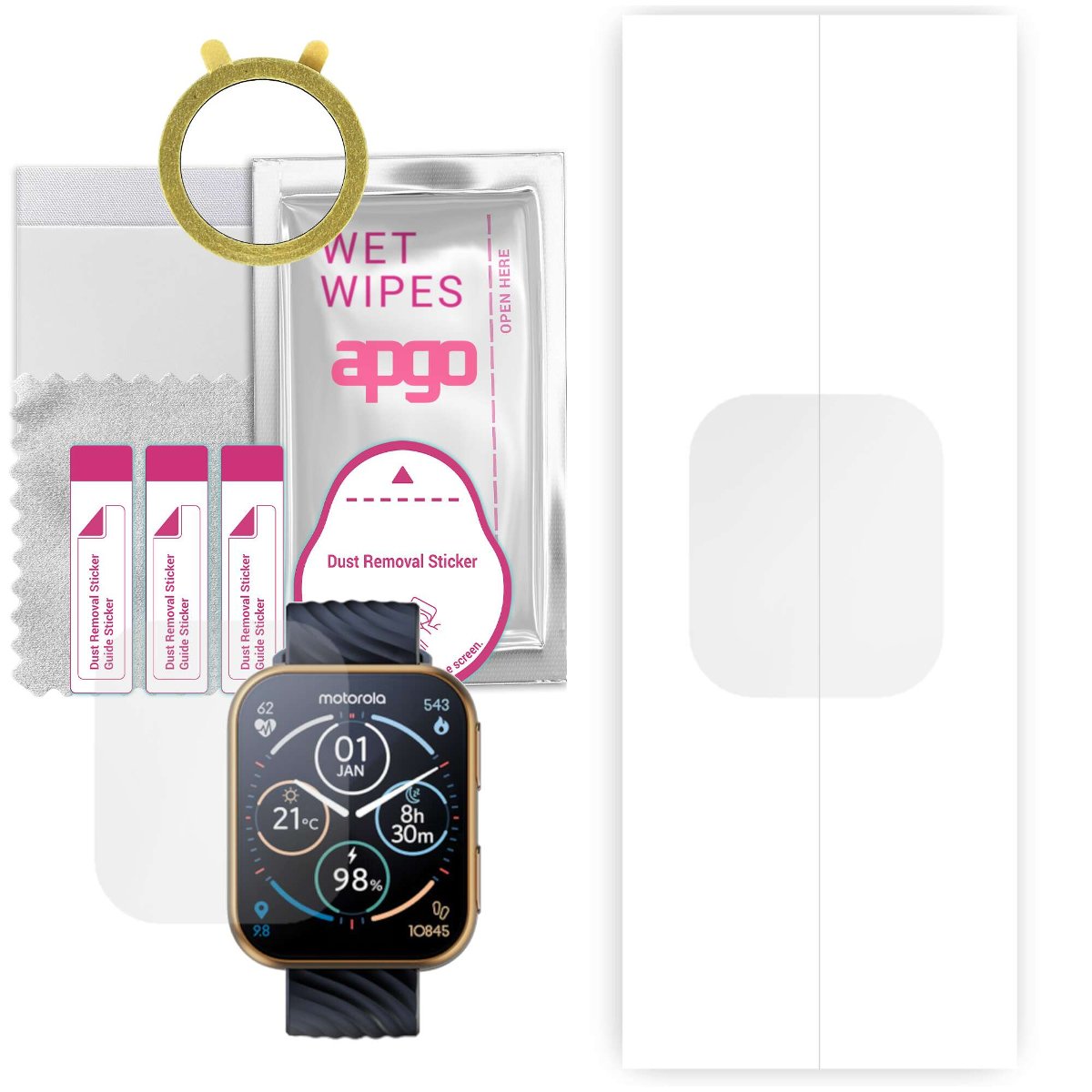 1x Folia hydrożelowa do Motorola Moto Watch 200 - apgo Smartwatch Hydrogel Protection Ochrona na ekran smartwatcha