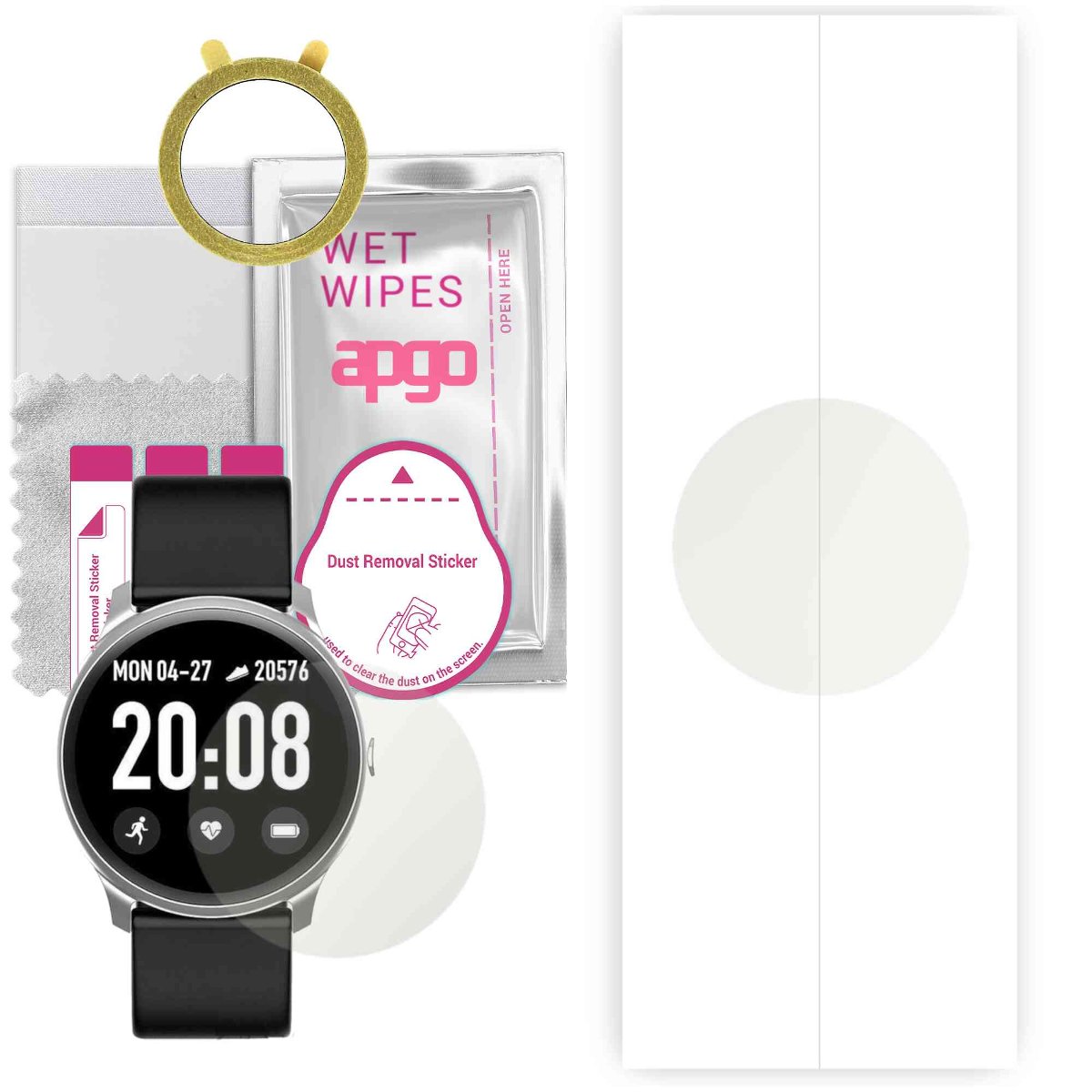 1x Folia hydrożelowa MATOWA do Pacific Black PC00149 - apgo Smartwatch Hydrogel MATTE Protection Ochrona na ekran smartwatcha