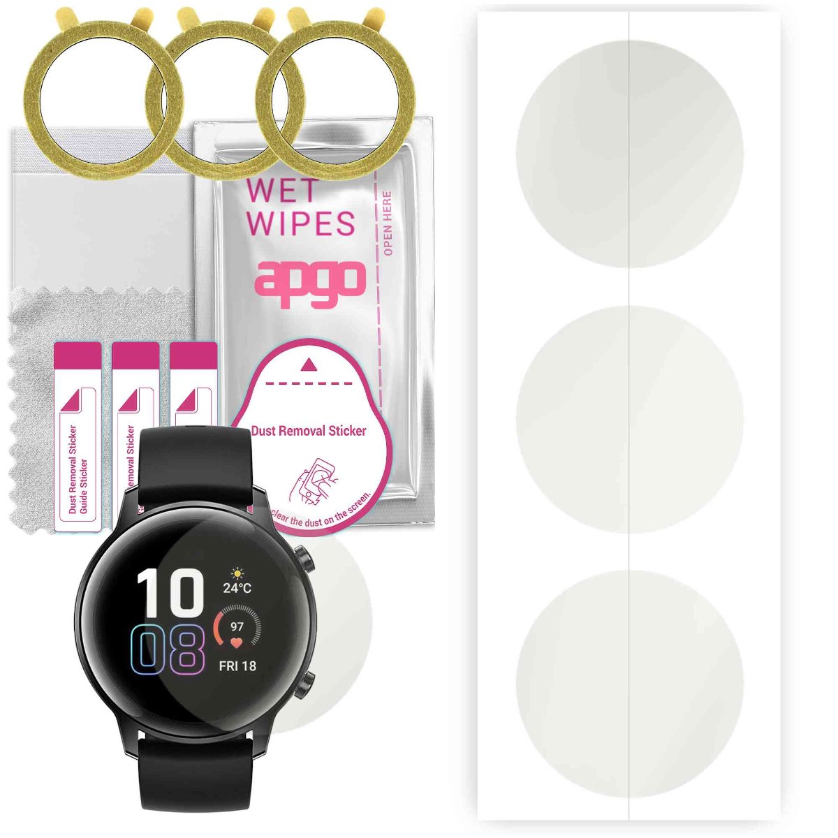 3x Folia hydrożelowa MATOWA do Honor Watch Magic 2 (42mm) - apgo Smartwatch Hydrogel MATTE Protection Ochrona na ekran smartwatcha
