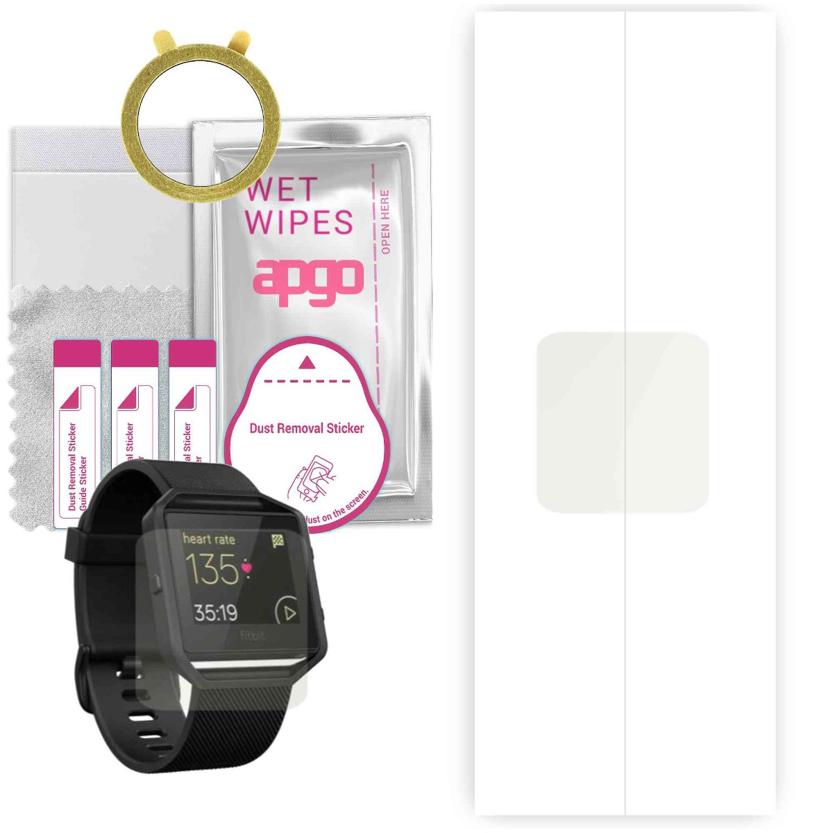 1x Folia hydrożelowa MATOWA do Fitbit Blaze GunMetal - apgo Smartwatch Hydrogel MATTE Protection Ochrona na ekran smartwatcha