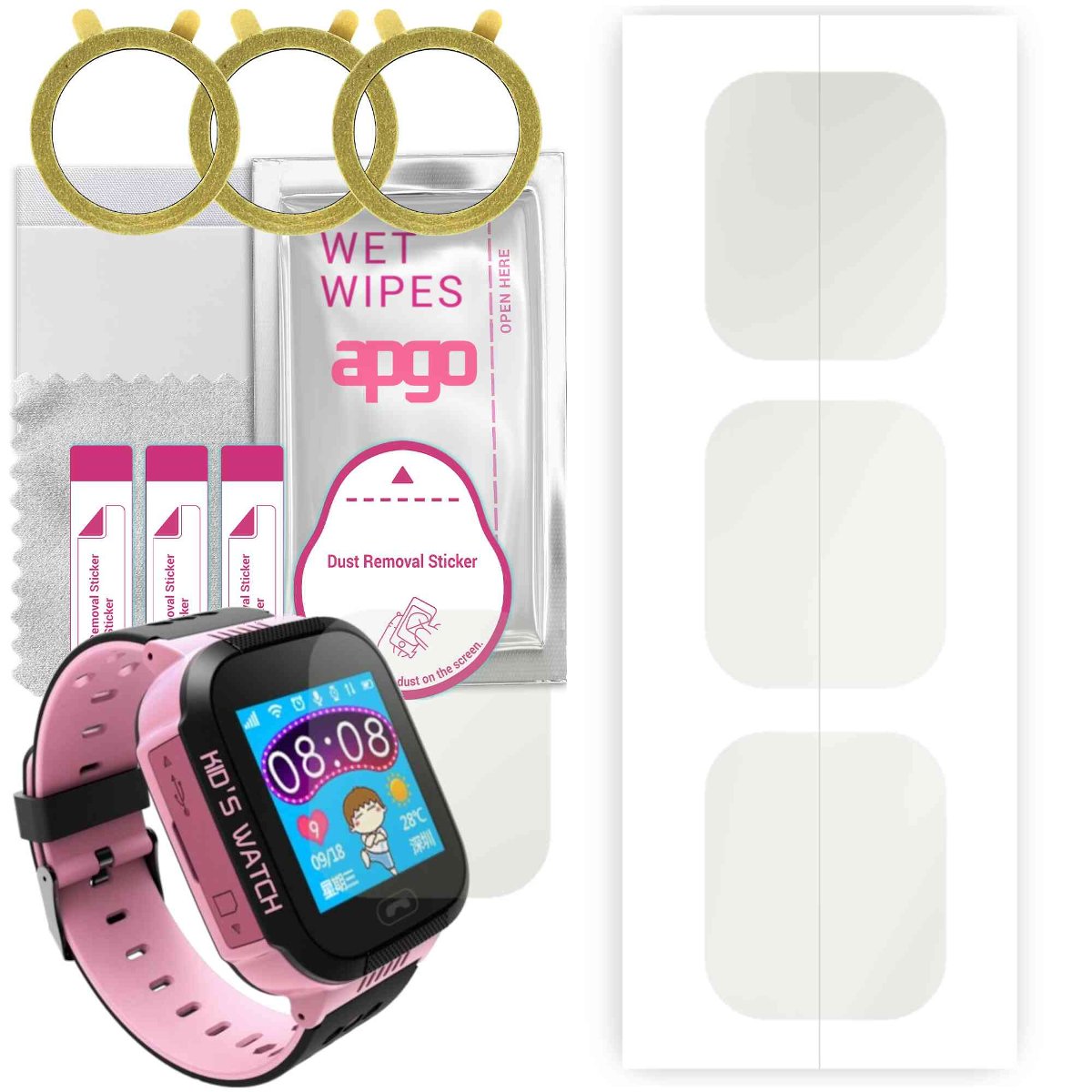 3x Folia hydrożelowa MATOWA do ART SGPS-02 - apgo Smartwatch Hydrogel MATTE Protection Ochrona na ekran smartwatcha