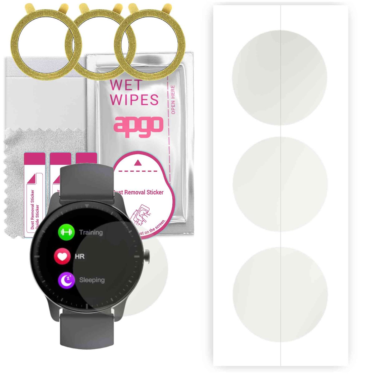 3x Folia hydrożelowa MATOWA do Doogee CR1 - apgo Smartwatch Hydrogel MATTE Protection Ochrona na ekran smartwatcha