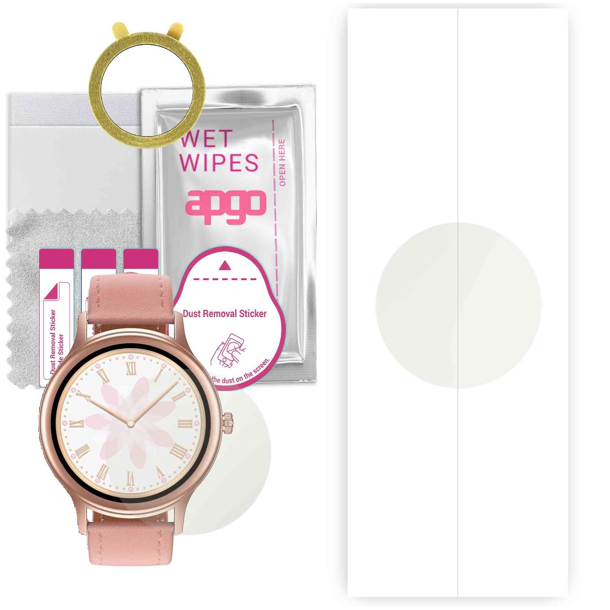 1x Folia hydrożelowa MATOWA do Pacific Rose SET PC00163 - apgo Smartwatch Hydrogel MATTE Protection Ochrona na ekran smartwatcha