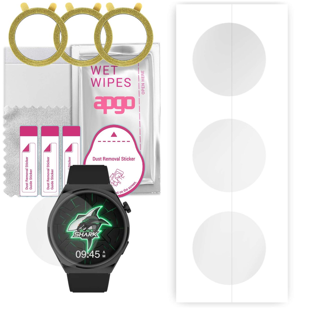 3x Folia hydrożelowa do Xiaomi Black Shark S1 - apgo Smartwatch Hydrogel Protection Ochrona na ekran smartwatcha