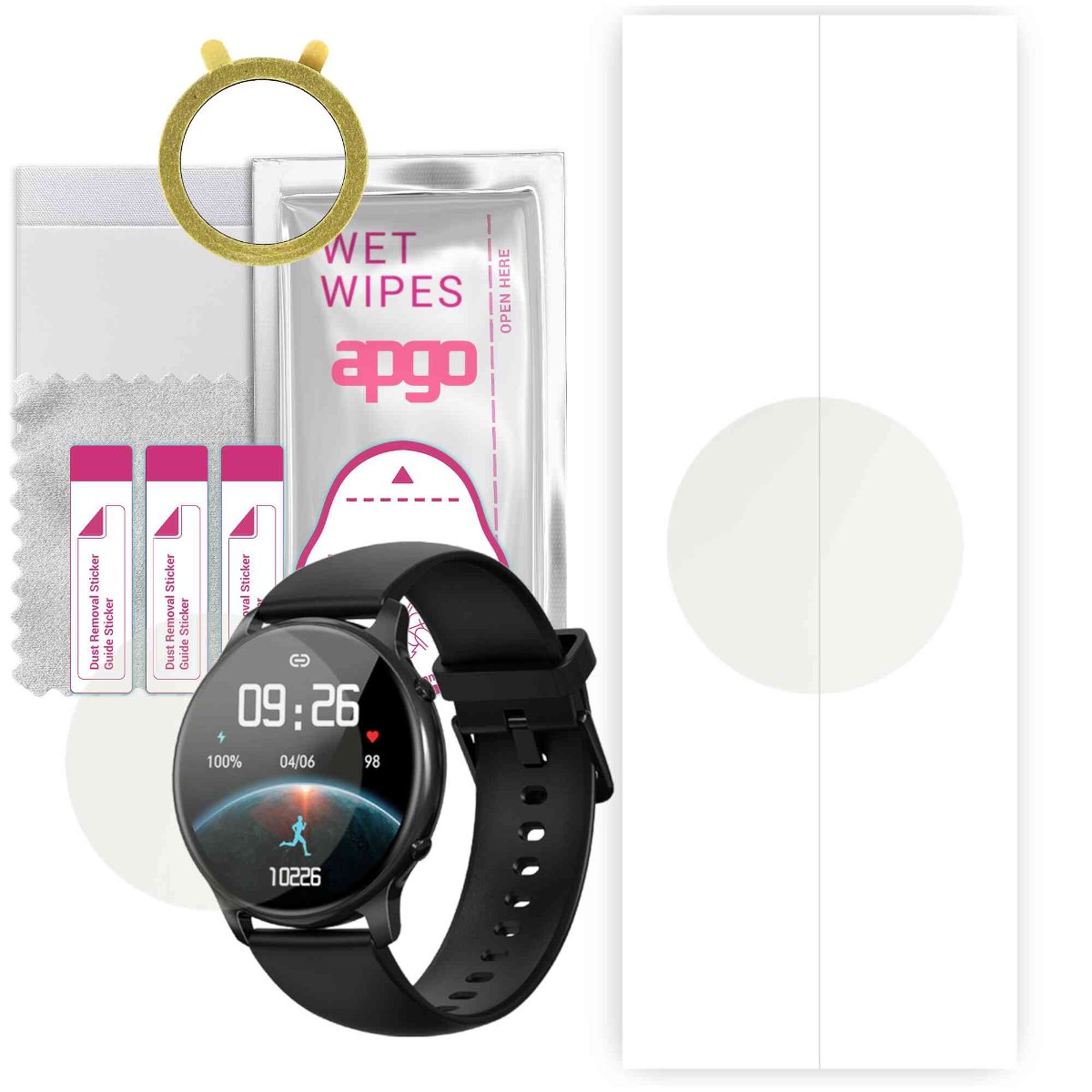1x Folia hydrożelowa MATOWA do Smartwatch LW36 - apgo Smartwatch Hydrogel MATTE Protection Ochrona na ekran smartwatcha