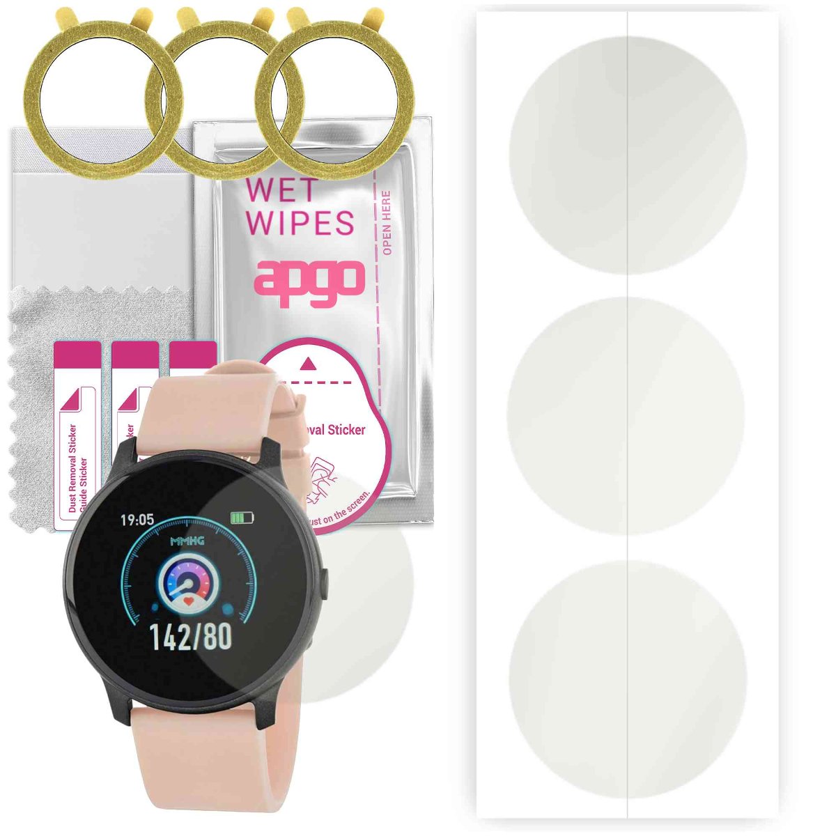 3x Folia hydrożelowa MATOWA do Marea Elegant - apgo Smartwatch Hydrogel MATTE Protection Ochrona na ekran smartwatcha