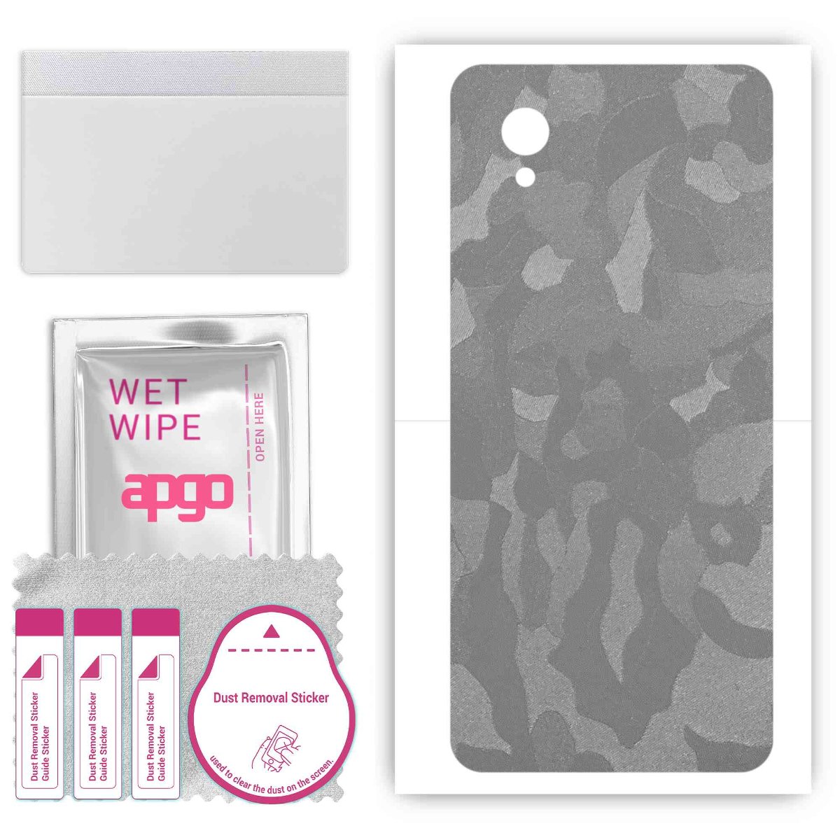 Folia naklejka skórka strukturalna na TYŁ do Vivo Y1s -  Moro | Camo Srebrny - apgo SKINS