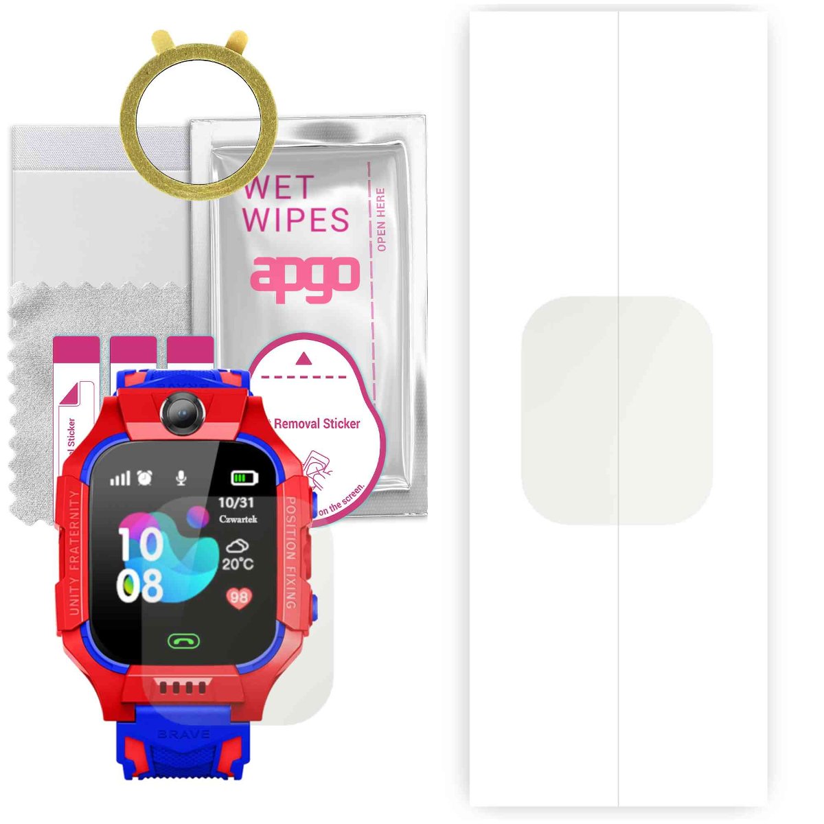 1x Folia hydrożelowa MATOWA do GoGPS K24 - apgo Smartwatch Hydrogel MATTE Protection Ochrona na ekran smartwatcha