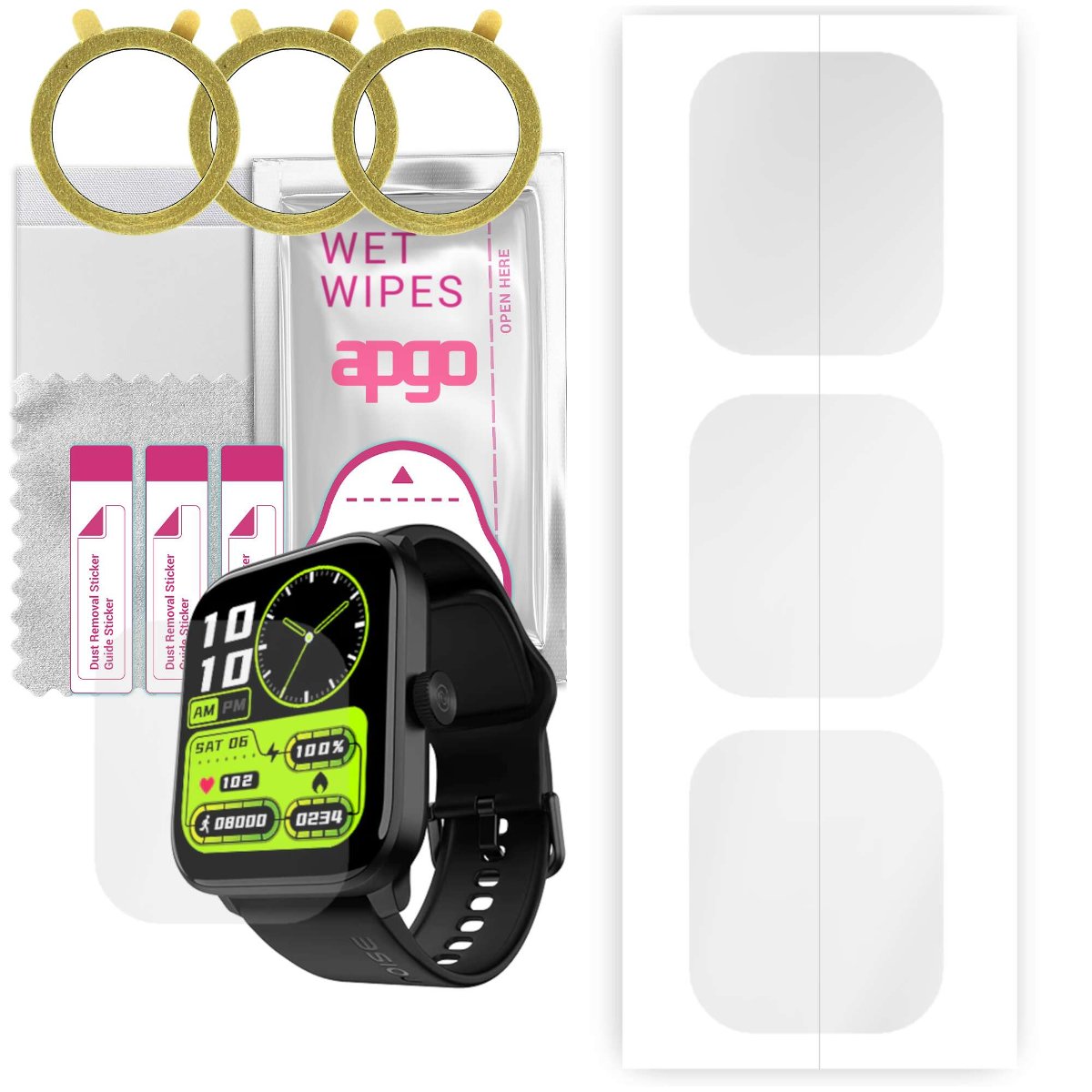 3x Folia hydrożelowa do Noise ColorFit Pro 4 GPS - apgo Smartwatch Hydrogel Protection Ochrona na ekran smartwatcha